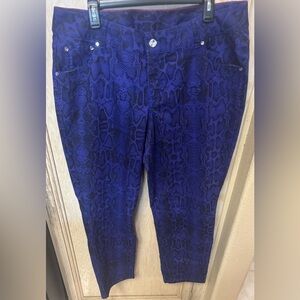 Lane Bryant Women Size 18 Skinny Jeans Snake Print Purple Blue Black Pants